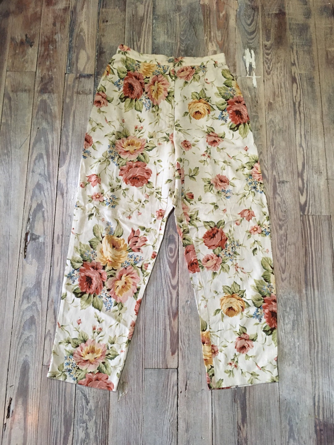 Floral Vintage Trousers - Etsy