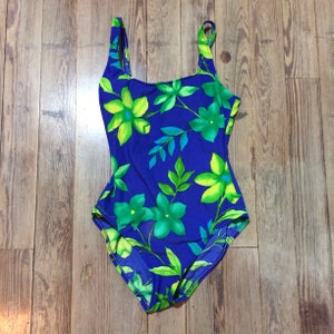 Tropical floral one piece suit