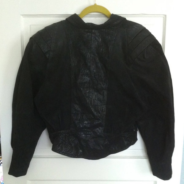 Vintage Leather and suede jacket G-3  Black Medium 3 button bat wingish