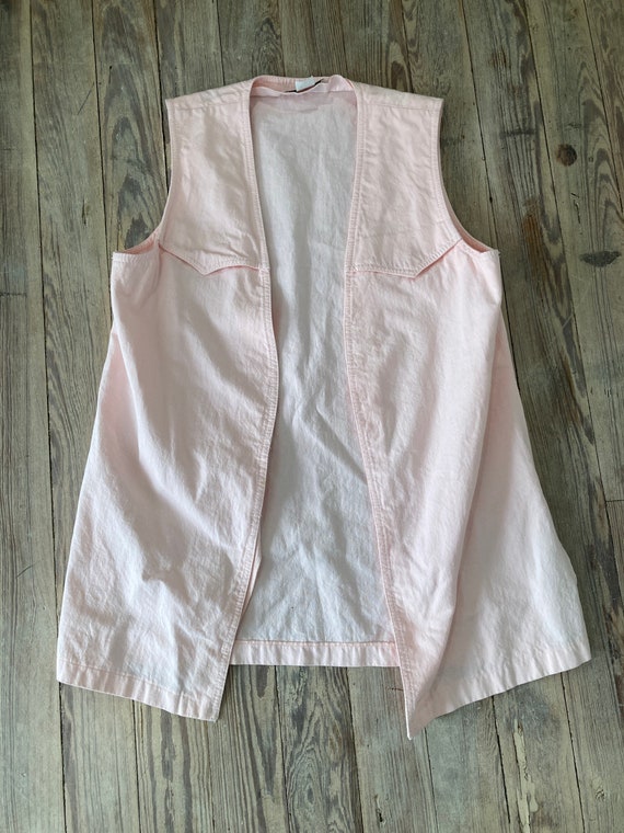 Vintage pink denim vest - image 1