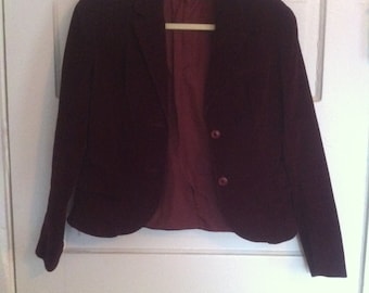 Vintage Sergio Valente Maroon velvet blazer