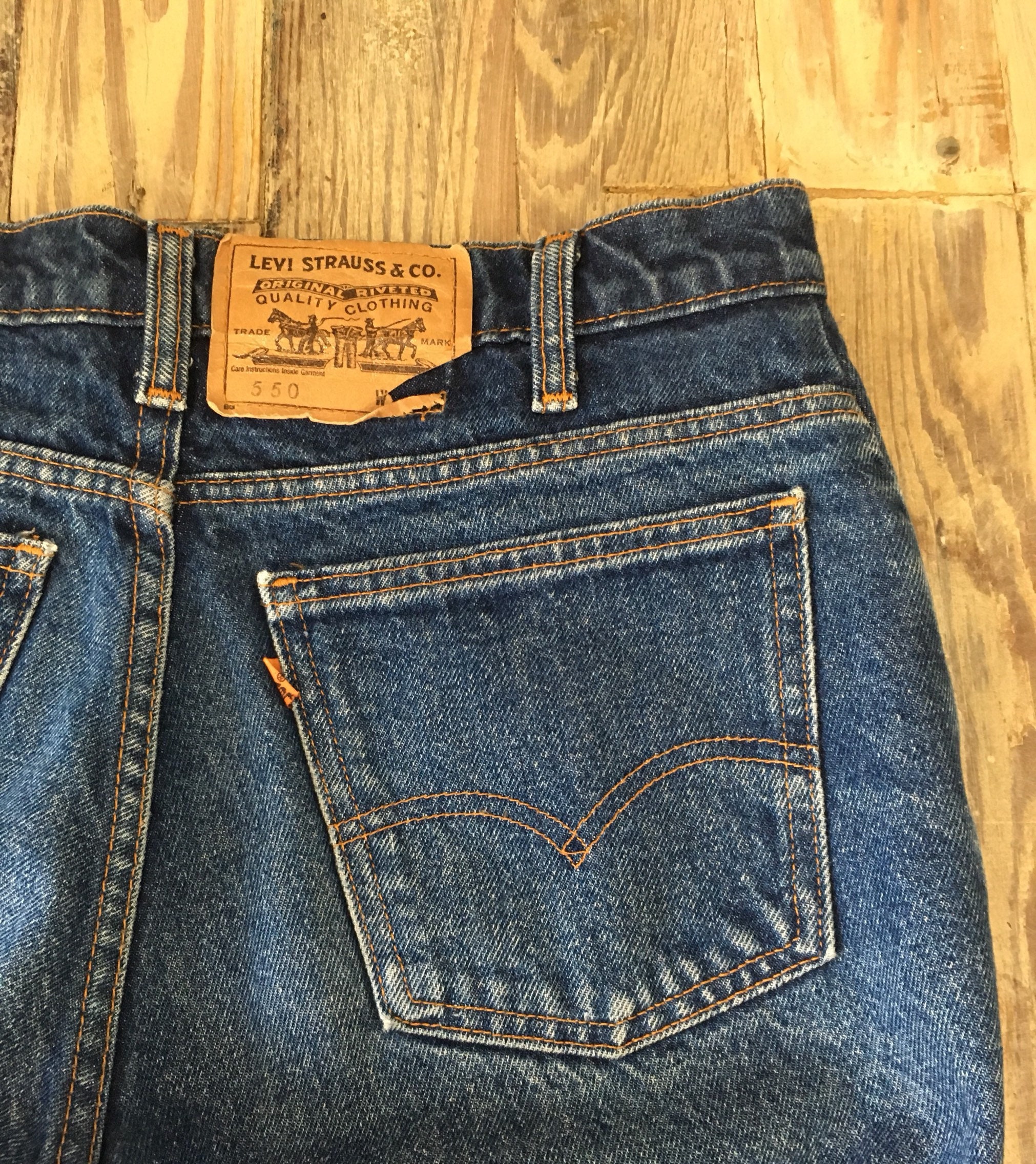 Levis 550 Orange Tab Raw Hem - Etsy