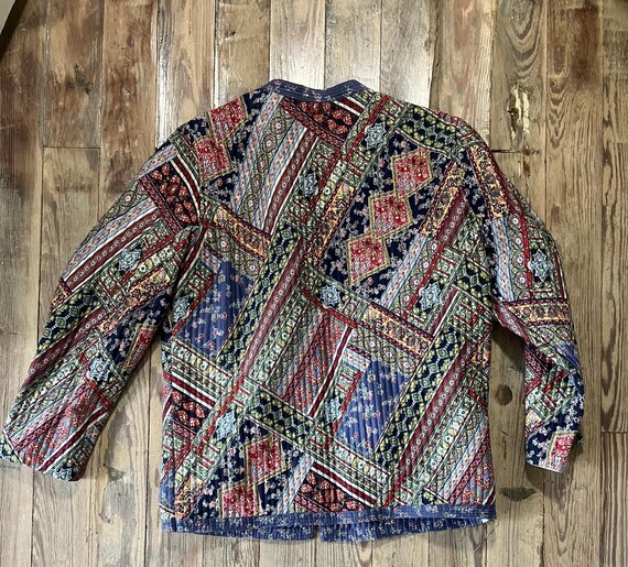 Patchwork Quilted Jacket - Size Medium - image 5