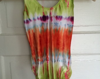 Tie dye velvet unitard / body suit