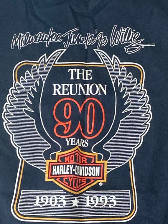 Harley Davidson 90 year reunion tee 1993 - image 5