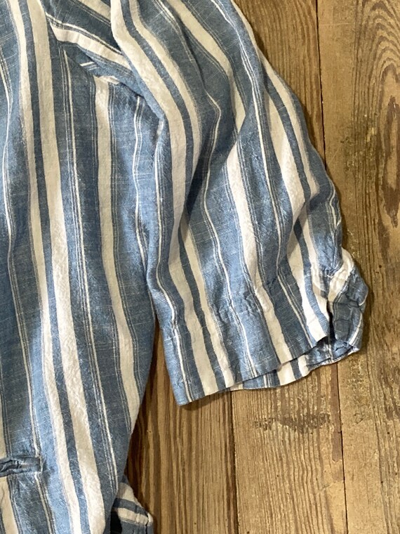 Oversized striped flowy linen blazer - image 4