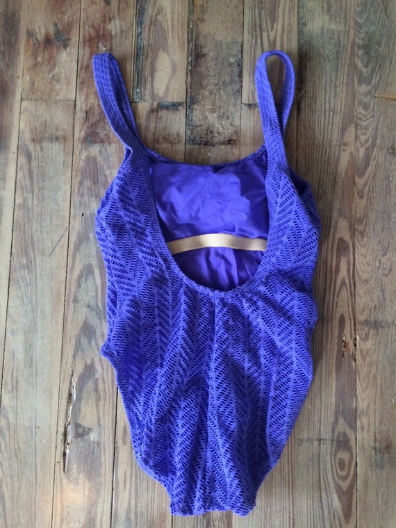 Purple crochet style swim suit - image 4