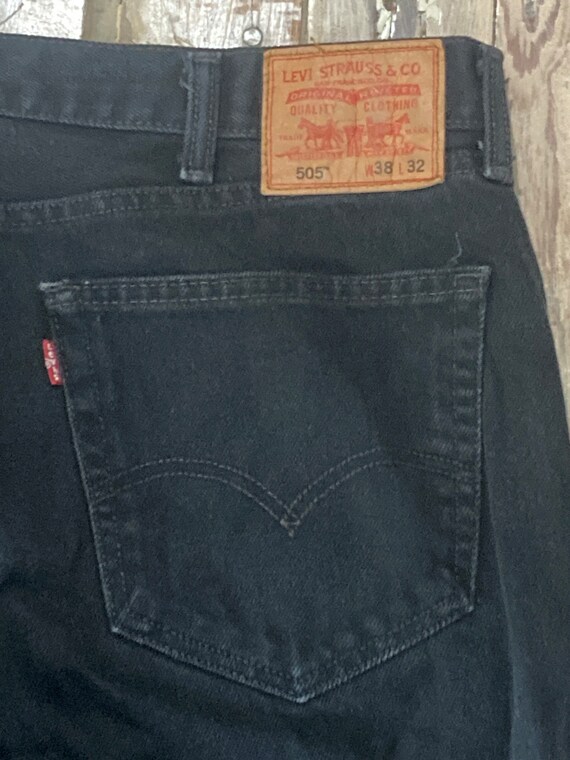 Levi's 505 STRAIGHT FIT Black Denim Tapered Denim Pants Men's W34 cotton black type Vintage Second Hand main image 1