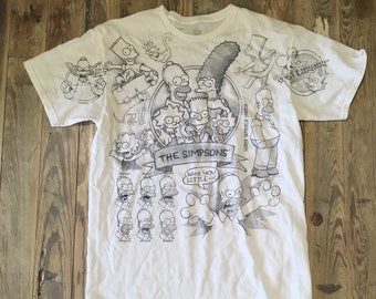 Vintage Liquid Blue Simpsons T-Shirt - Size Medium