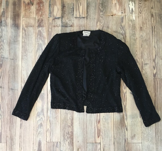 Black Sequined Blazer - Size Medium - image 1