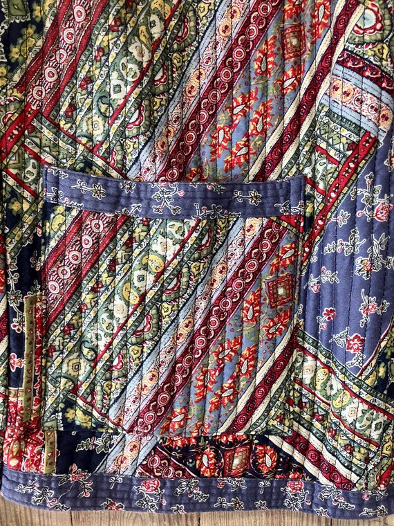 Patchwork Quilted Jacket - Size Medium - image 6