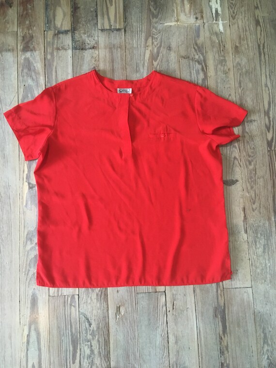 Campus casuals silky red blouse