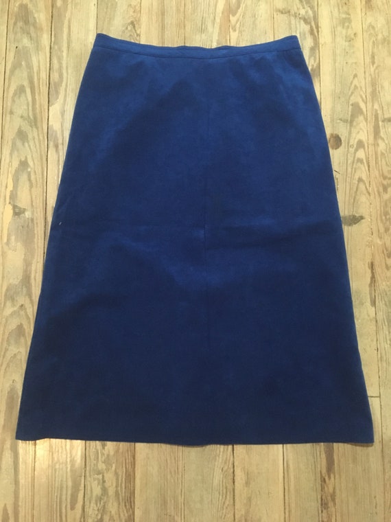 Blue suede skirt - image 1