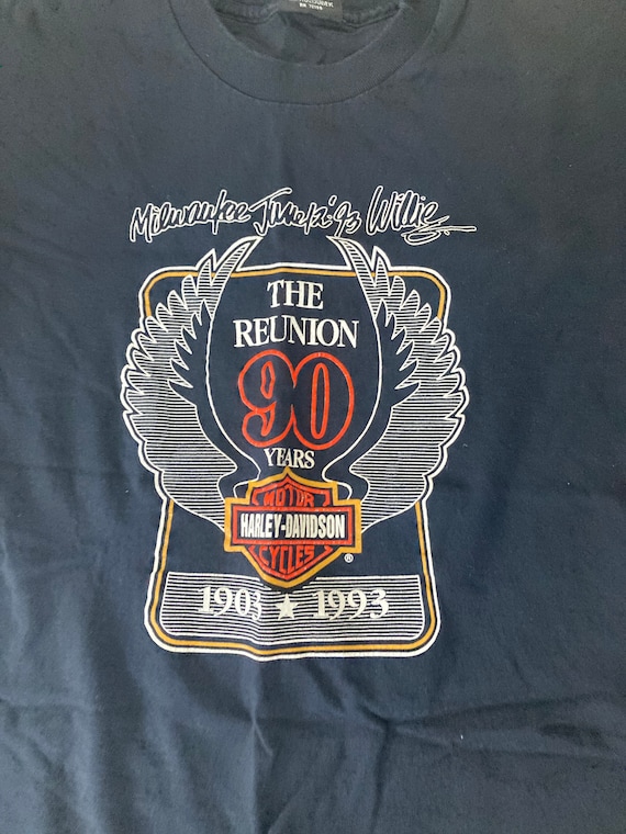 Harley Davidson 90 year reunion tee 1993 - image 1