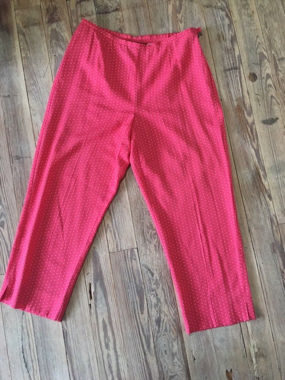 Polka dot high waisted trousers - image 1