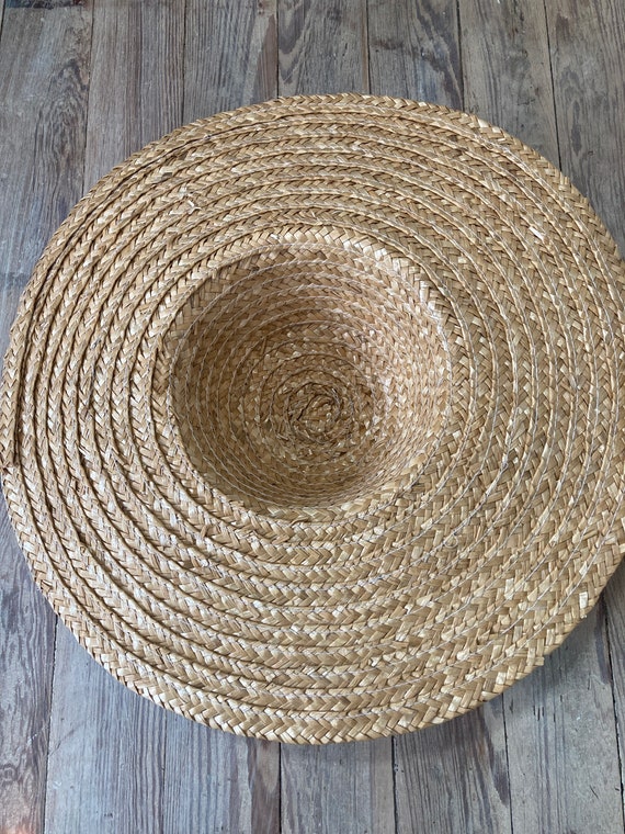Vintage Straw Sun Hat - 18" Diameter - image 3
