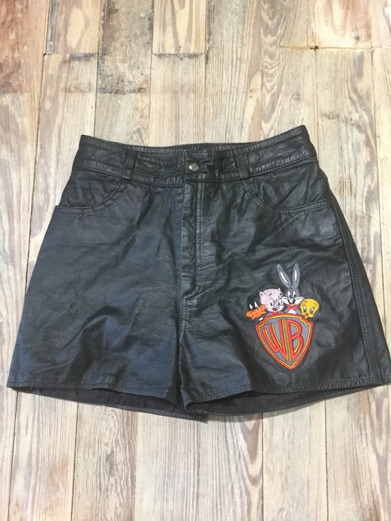 Highwaisted leather Looney Tune shorts