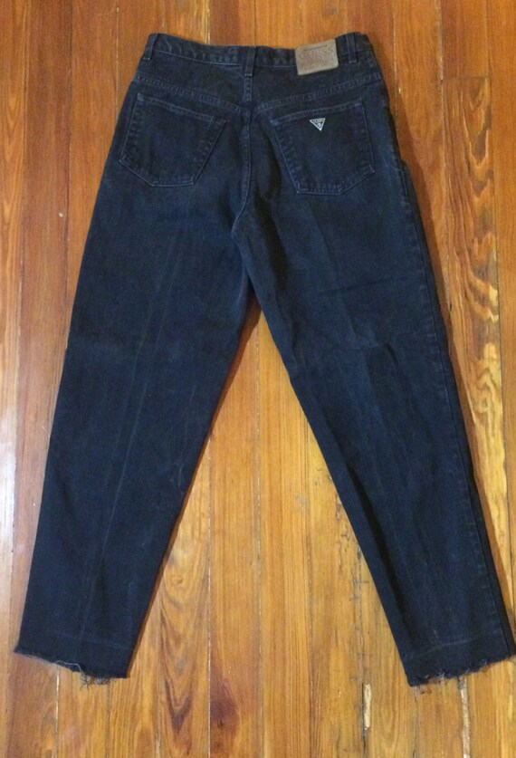 Vintage distressed Guess black jeans cut bottoms - image 1