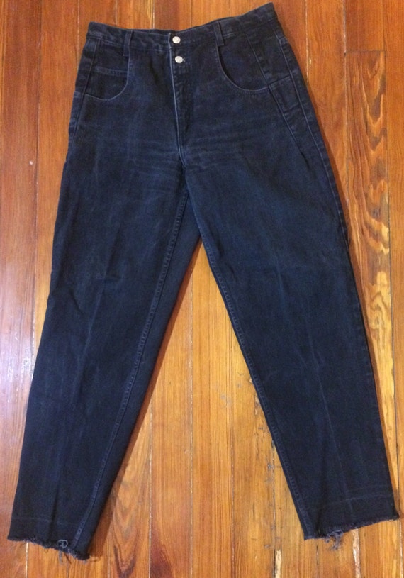 Vintage distressed Guess black jeans cut bottoms - image 2