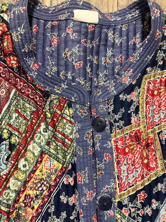Patchwork Quilted Jacket - Size Medium - image 2