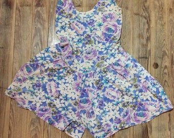 Floral tie back romper