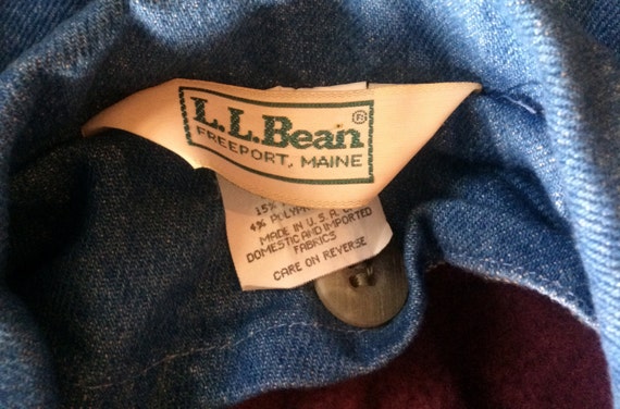 LL BEAN quilted denim jacket - image 2