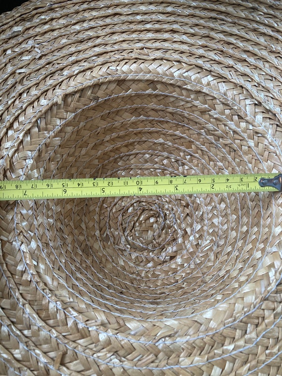Vintage Straw Sun Hat - 18" Diameter - image 4
