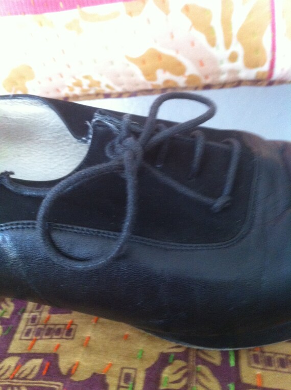 Black low heel Black leather and suede David Aaro… - image 5