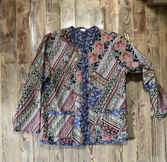 Patchwork Quilted Jacket - Size Medium - image 1
