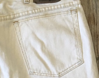 White wrangler gold stiching distressed