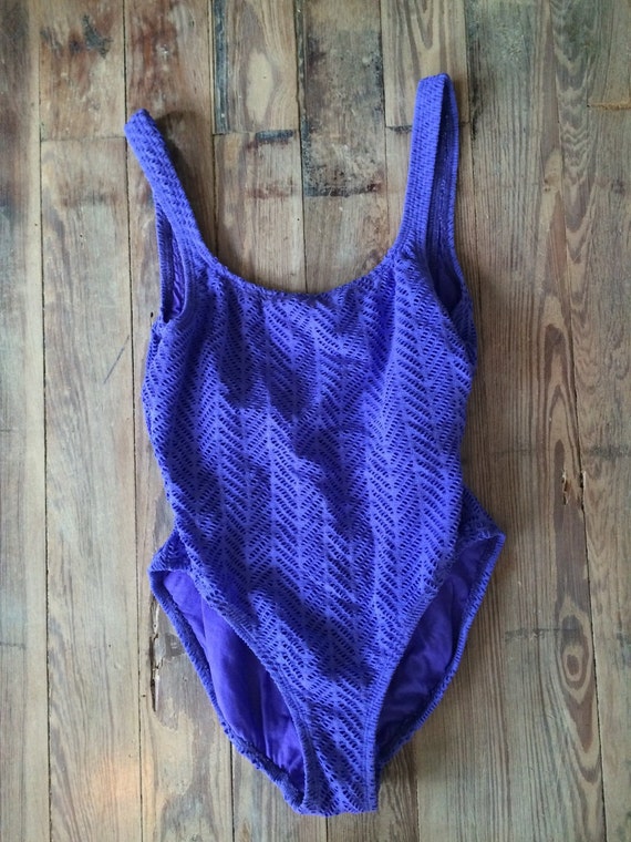 Purple crochet style swim suit