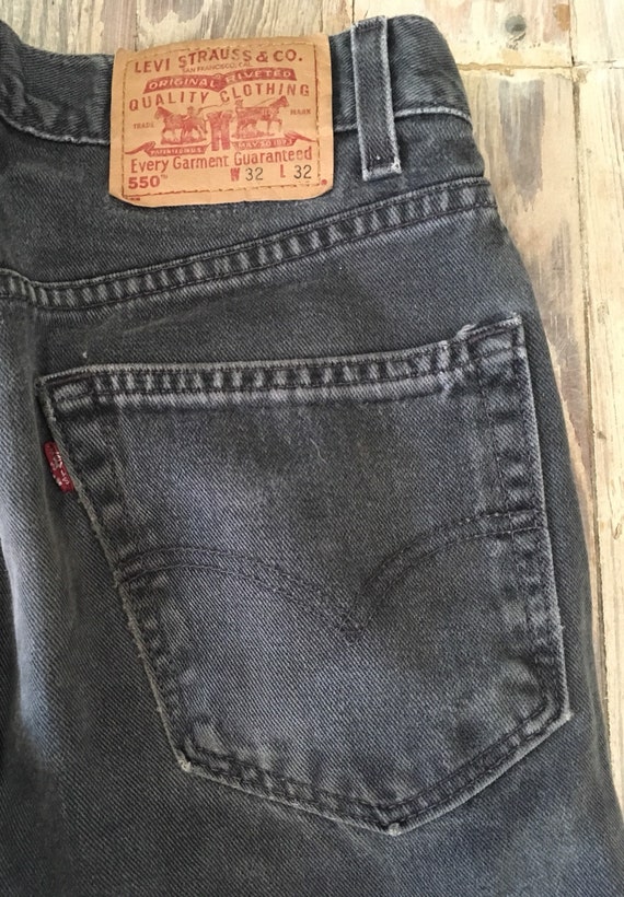 Distressed Black Levis 550 Red Tab - Etsy Hong Kong