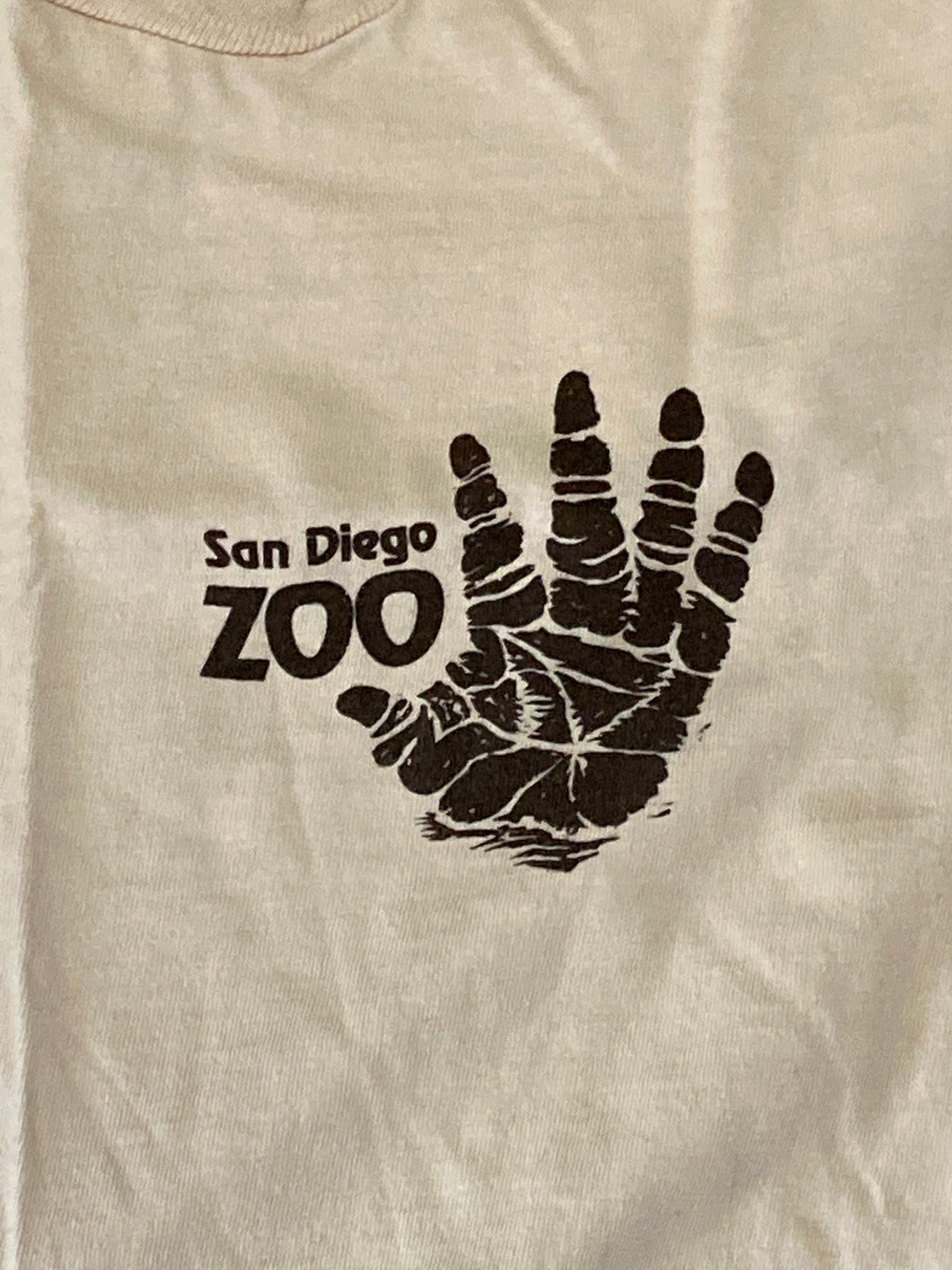 T-shirt Vintage Hanes - Motif Zoo De San Diego, Forêt Tropicale Et Toucans - Taille XL, Noir - Occasion