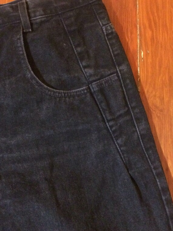 Vintage distressed Guess black jeans cut bottoms - image 4