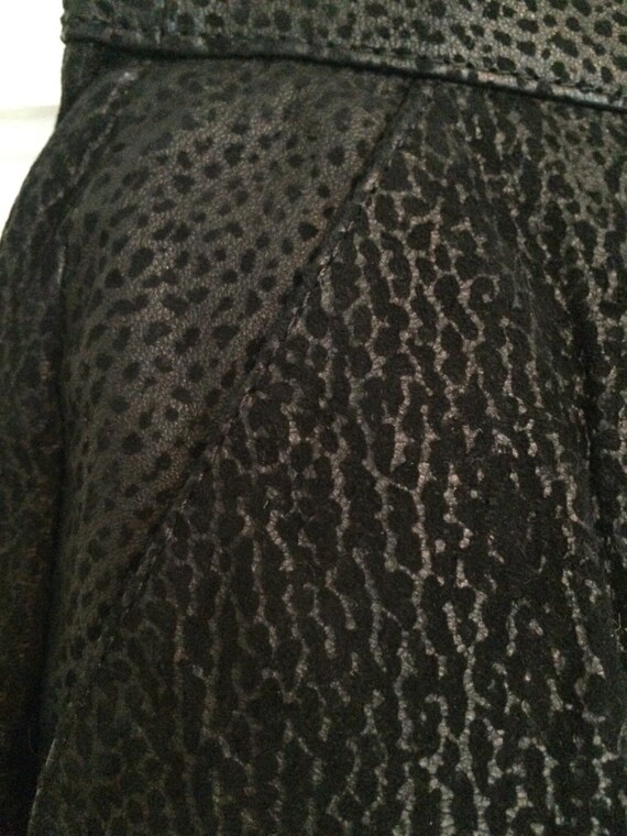 Leather black cheetah print skirt - image 3