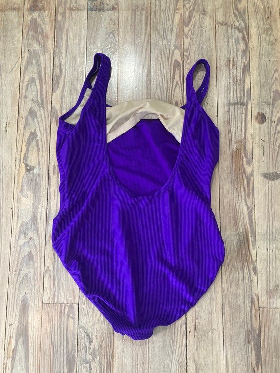 Purple ribbed bathing suit - image 3