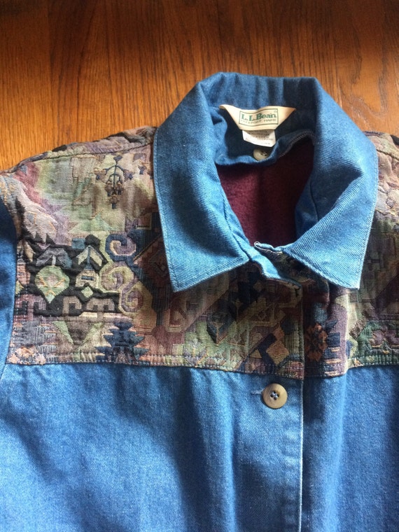 LL BEAN quilted denim jacket - image 1