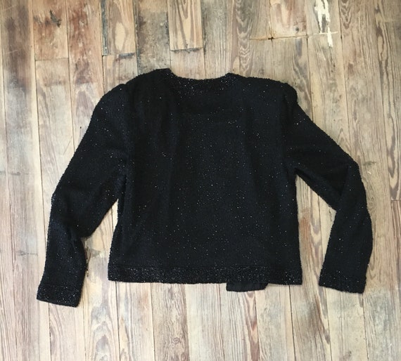 Black Sequined Blazer - Size Medium - image 4