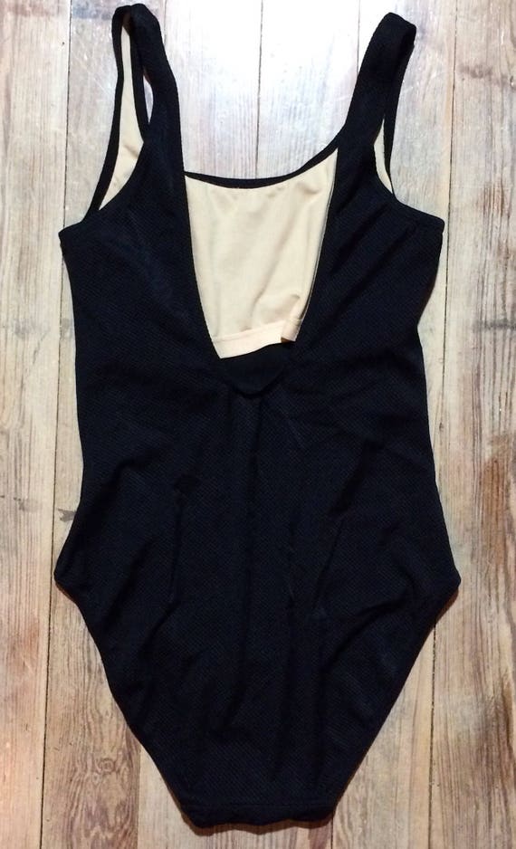 Vintage black small grid pattern swim suit - image 3