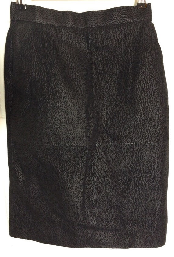 Leather black cheetah print skirt