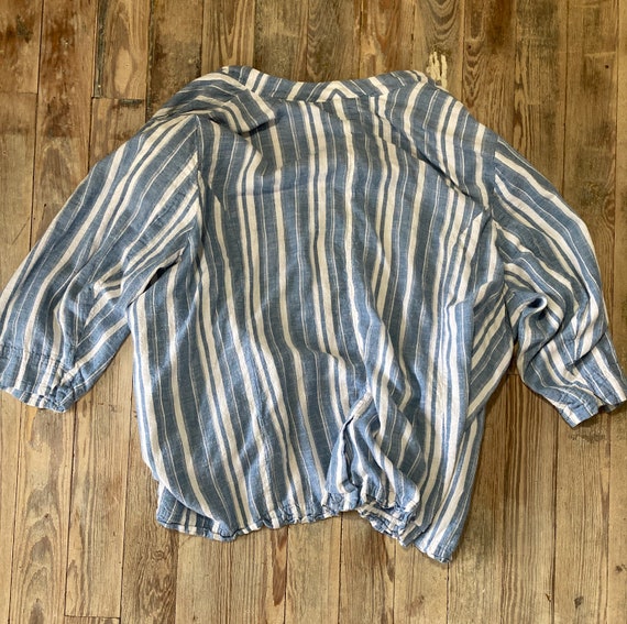 Oversized striped flowy linen blazer - image 5