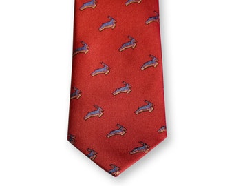 Antelope Pattern Silk Tie in Ladybug Red