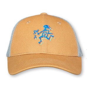 Widespread Panic Trucker Hat / Pecan Cotton with Cloud Mesh and Sapphire Note Eater