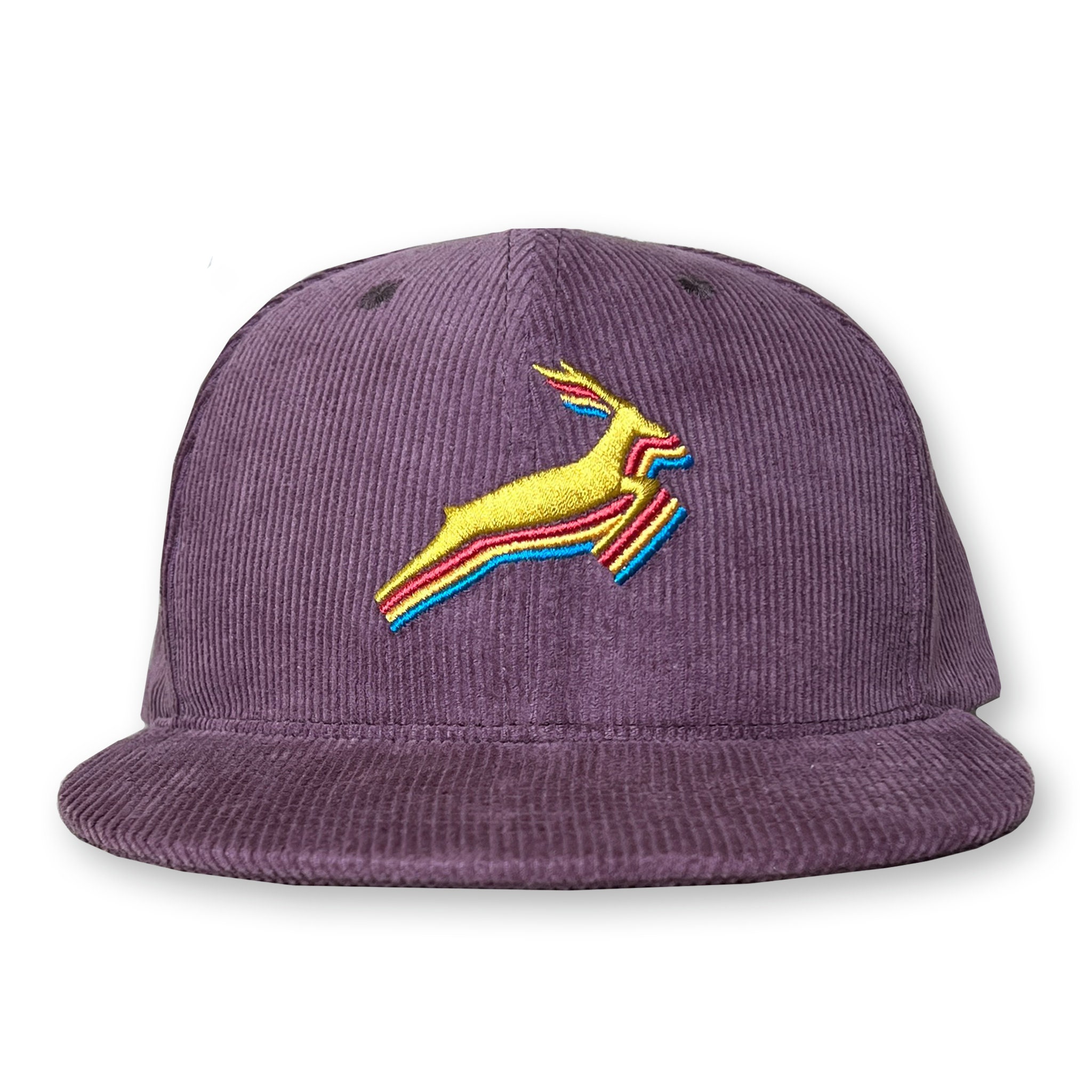 Antelope Corduroy Hat / Mauve Corduroy with Acid Yellow Antelope