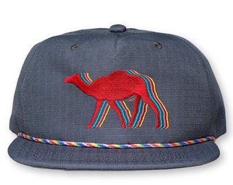 Camel Rope Hat / Charcoal Nylon with Ruby Camel