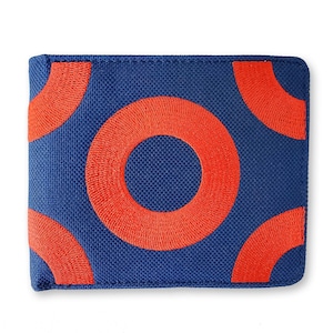 Cartera plegable con diseño de donut bordado de Fishman