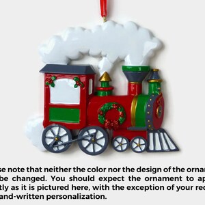 Toy Train Personalized Ornament Choo Choo Hand Personalized Christmas Ornament image 4