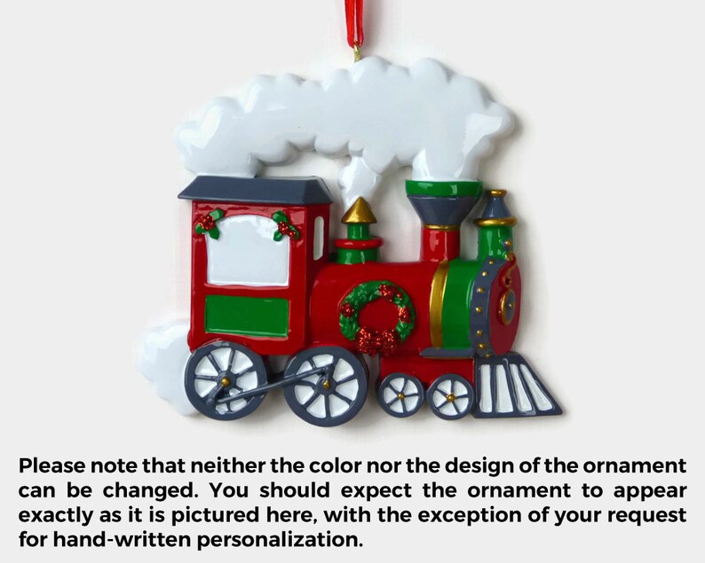 Toy Train Personalized Ornament Choo Choo Hand Personalized Christmas Ornament image 4