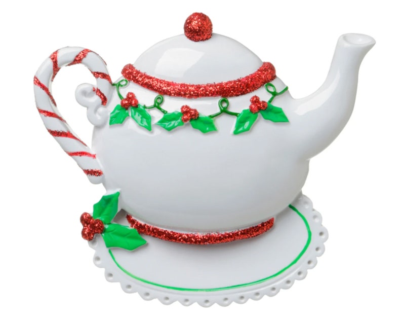 Teapot Personalized Ornament Tea Party Hand Personalized Etsy