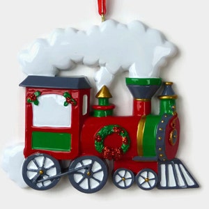 Toy Train Personalized Ornament Choo Choo Hand Personalized Christmas Ornament image 2